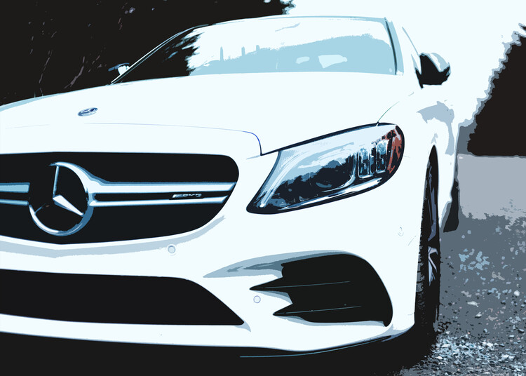 Poster White Car Mask