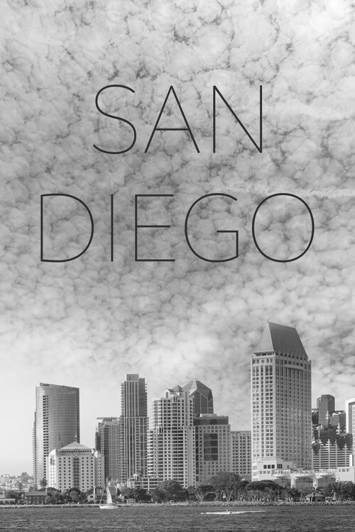 Plakát SAN DIEGO Skyline | Text