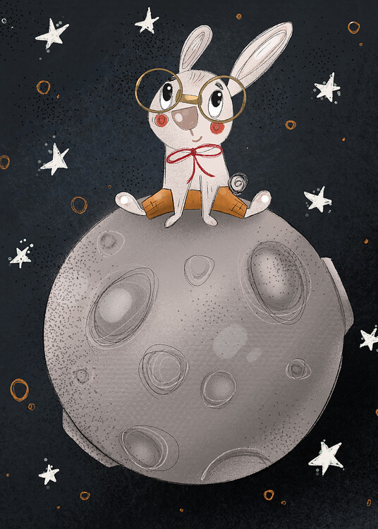 Poster Nelli Suneli - Rabbit on the moon