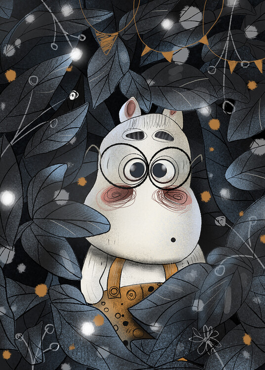 Poster Nelli Suneli - Hippo in the Jungle