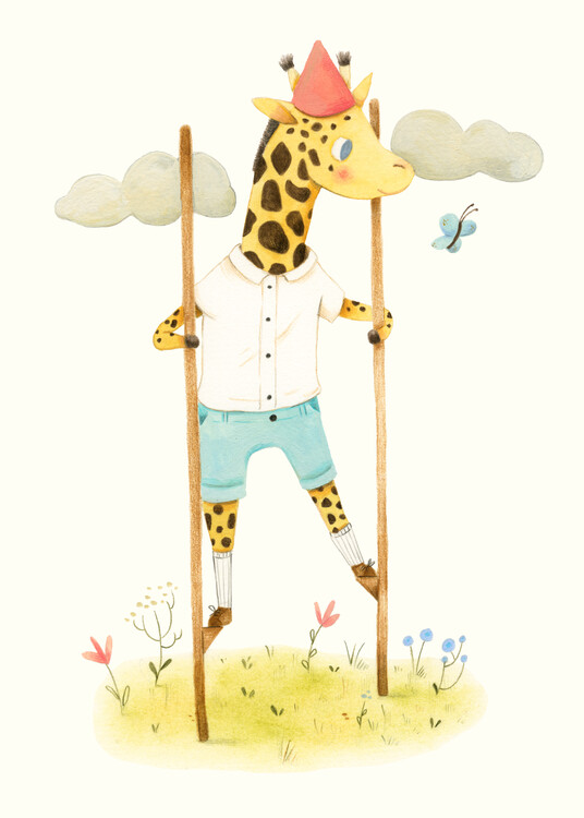 Poster Judith Loske - Giraffe on stilts