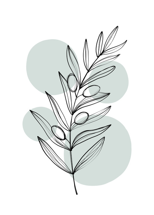 Canvas Print Alina Buffiere - Delicate Botanicals – Olive