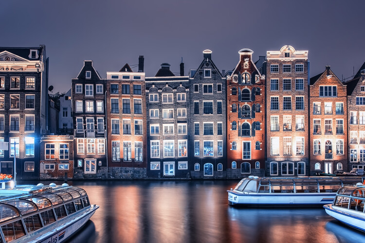 Poster Damrak By Night