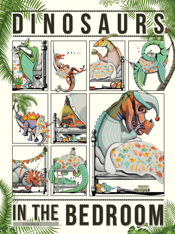 Poster Dinosaurs in the Bedroom