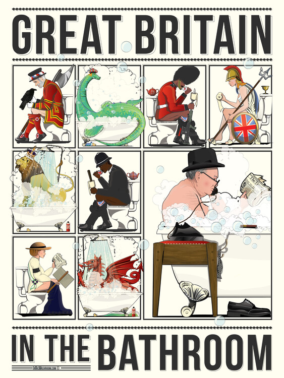 Poster Great Britain in the Bathroom