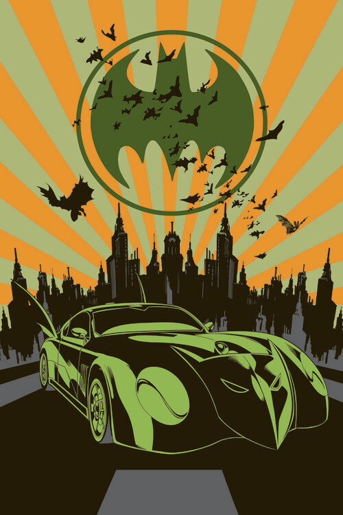 Wall Mural Batmobile in Gotham