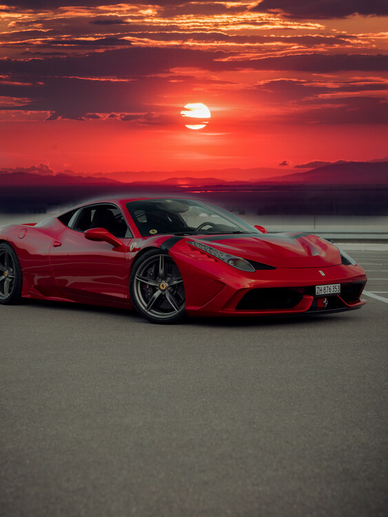 Poster Car Auto in Sunset