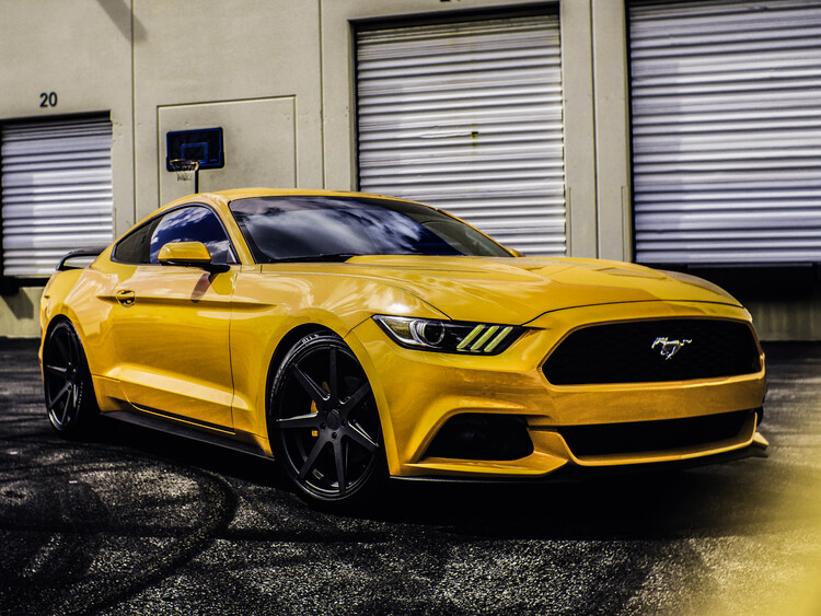 Plakat Yellow Muscle Car