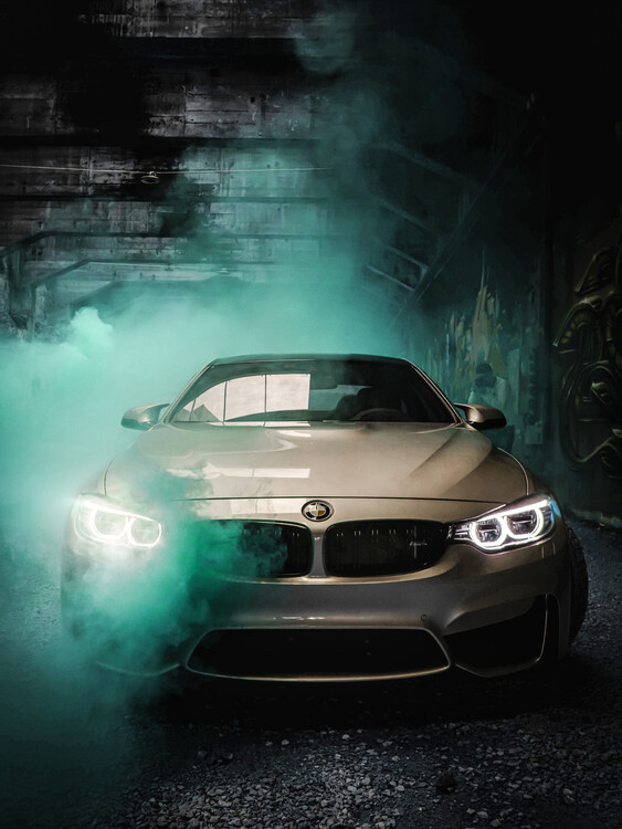 Poster Sport Car Auto with Smoke