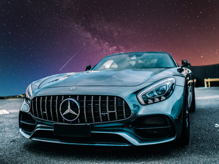 Poster Racing Car with Night Sky Auto