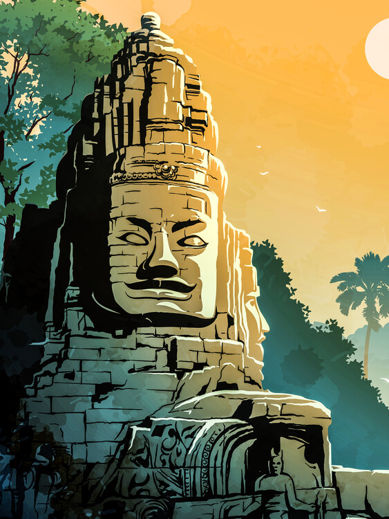 Poster Travel Maya Statue