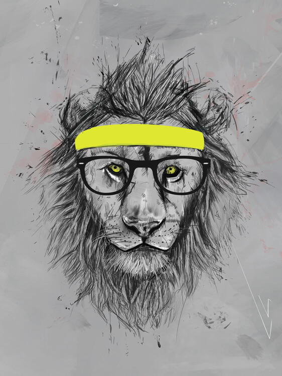 Poster Hipster lion