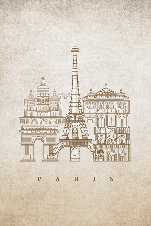 Poster Line art Paris