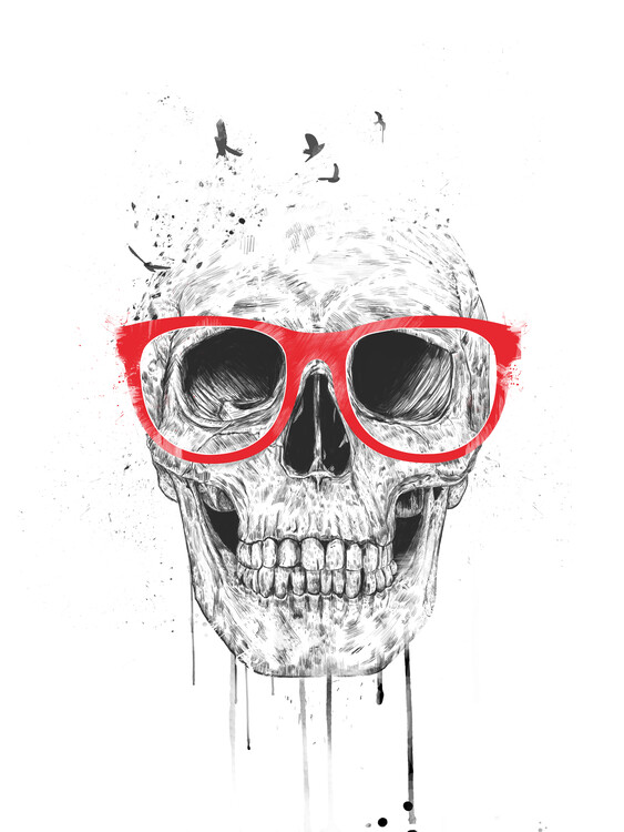 Poster Skull with red glasses