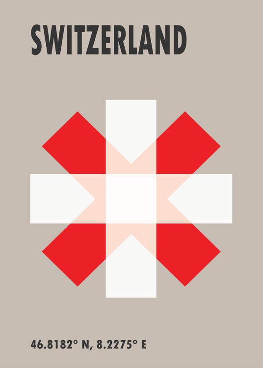 Plakat Switzerland Flag