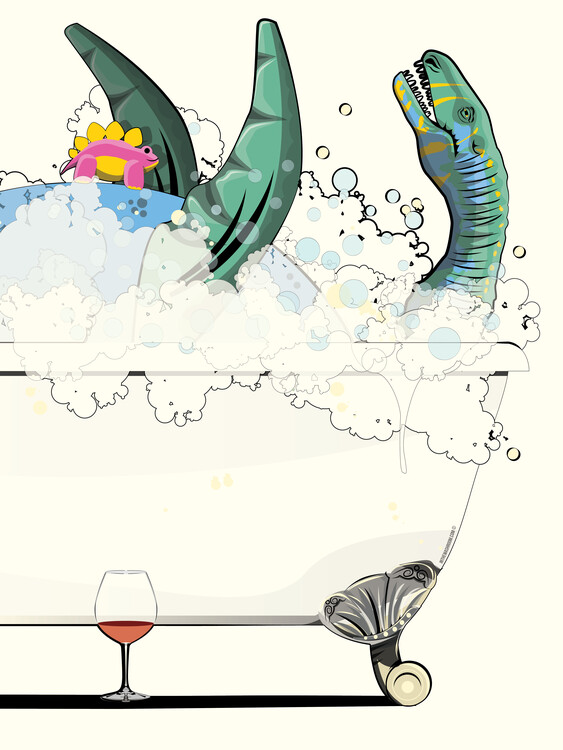 Poster Dinosaur Plesiosaur in the Bath