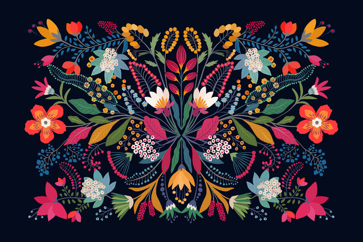 Poster Mexican floral décor