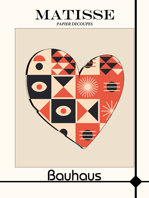 Plakát Bauhaus poster with Matisse Heart