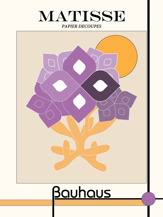 Poster Matisse Flowers with Bauhaus shapes