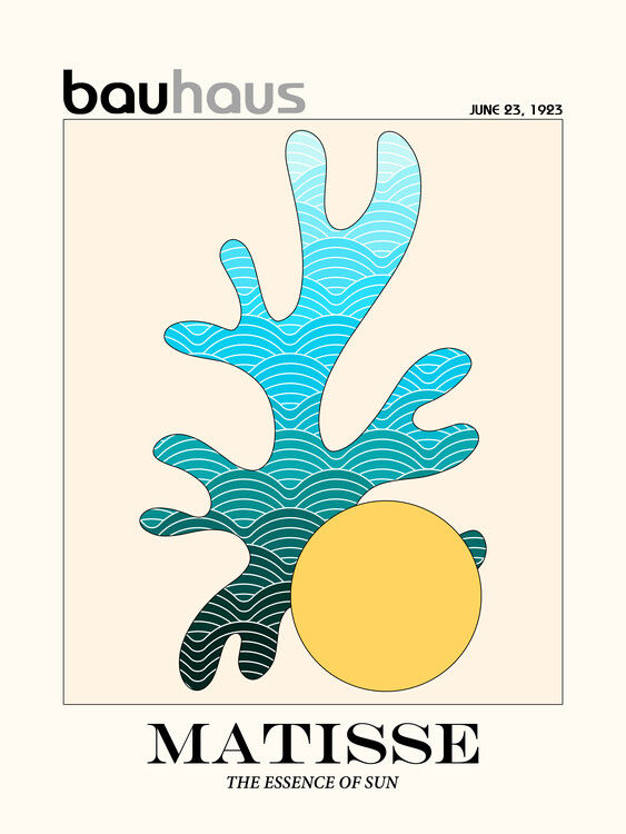 Poster Matisse Shape with blue Bauhaus Gradient