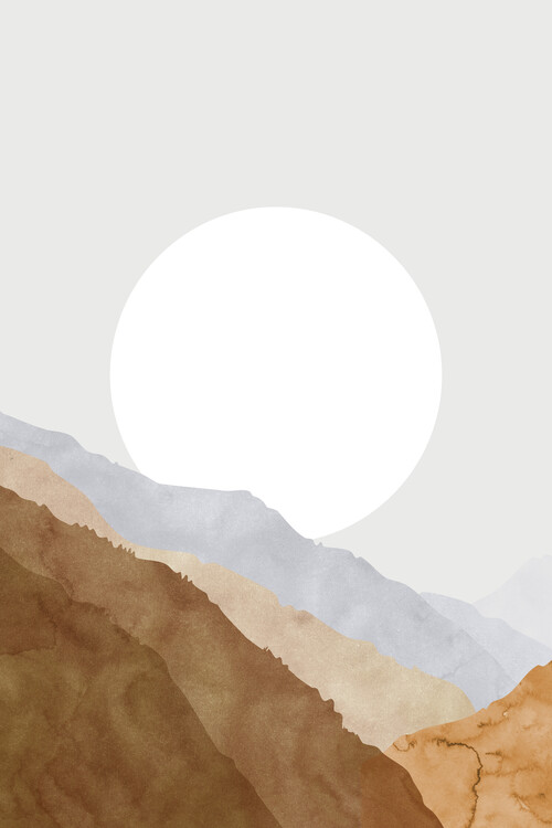 Poster Boho moon and mountains