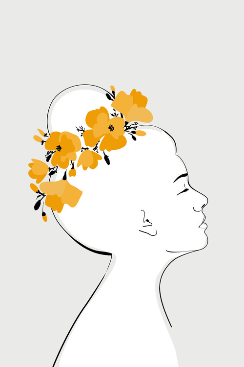 Poster Sanyu floral portrait