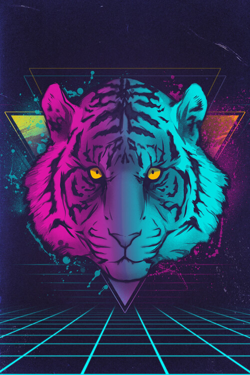 Plakát Retro Tiger