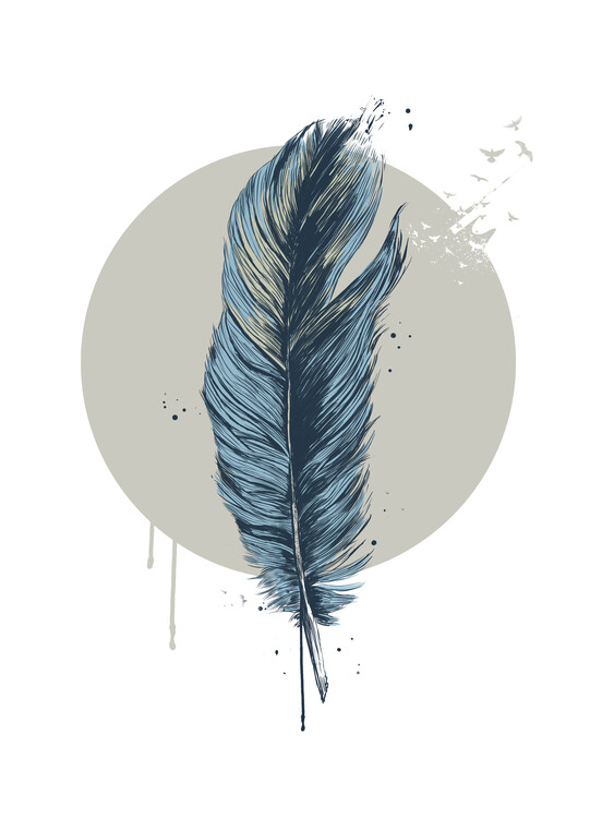 Poster Feather in a circle