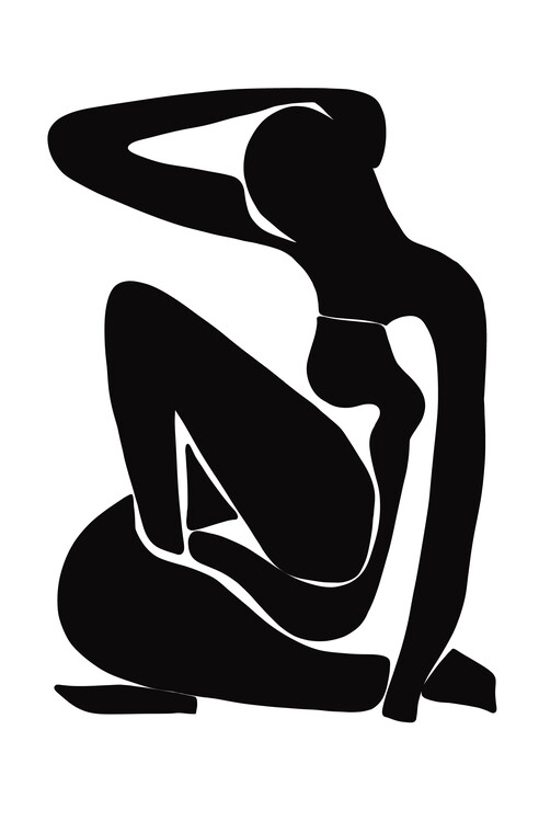 Poster Black & white woman #1