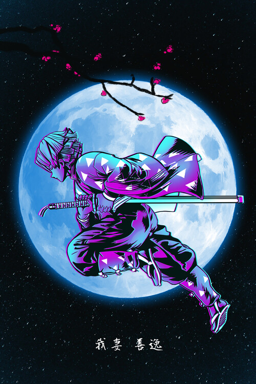 Canvas Print Boy under the moon