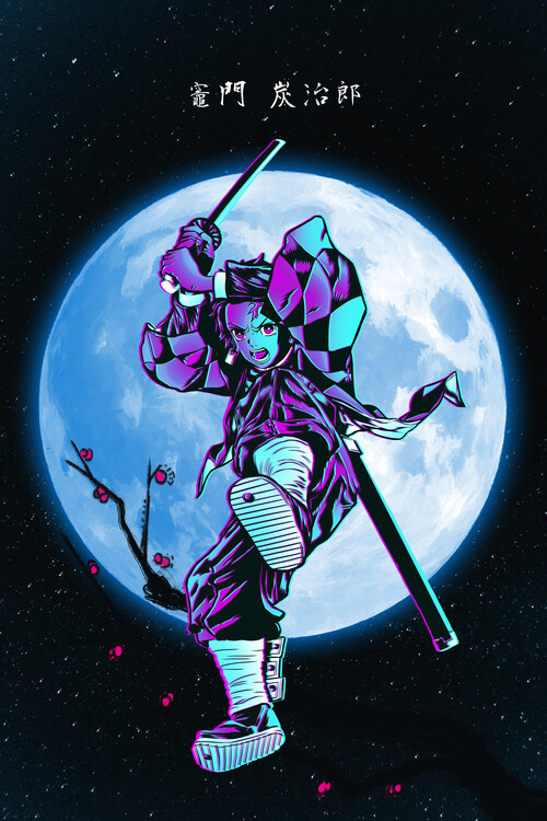 Poster Warrior under the moon