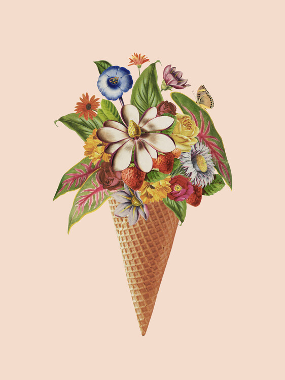 Poster Botanical Pink Ice Cream