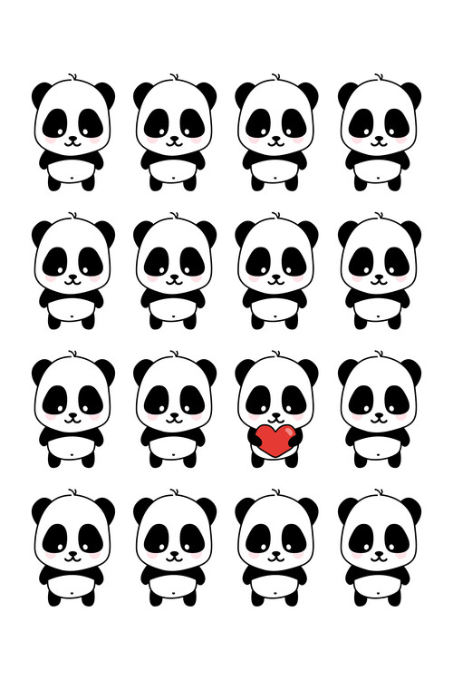 Plakát Panda Love