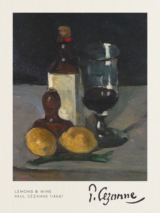 Poster Lemons & Wine - Paul Cézanne