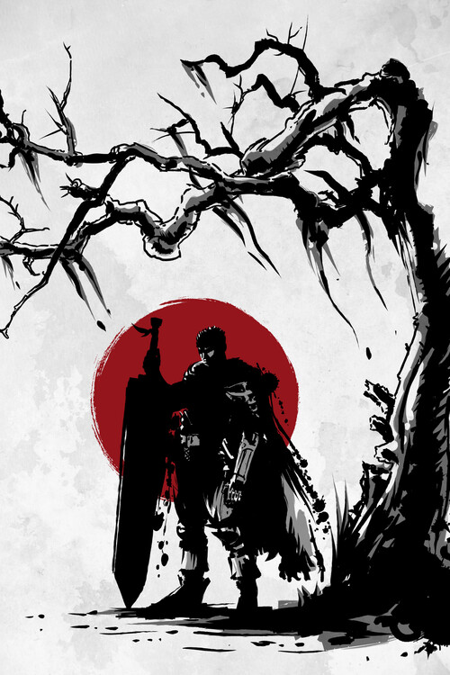 Poster Black swordsman under the sun