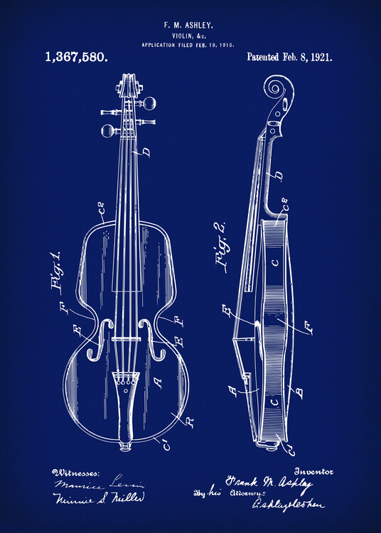 Poster Violin Patent, was invented on 1921.