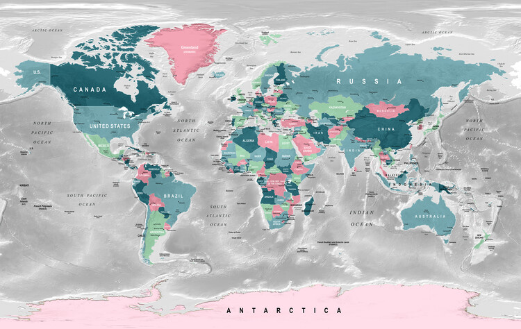 Poster Colorful Political World Map
