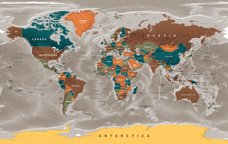 Poster Colorful Political World Map