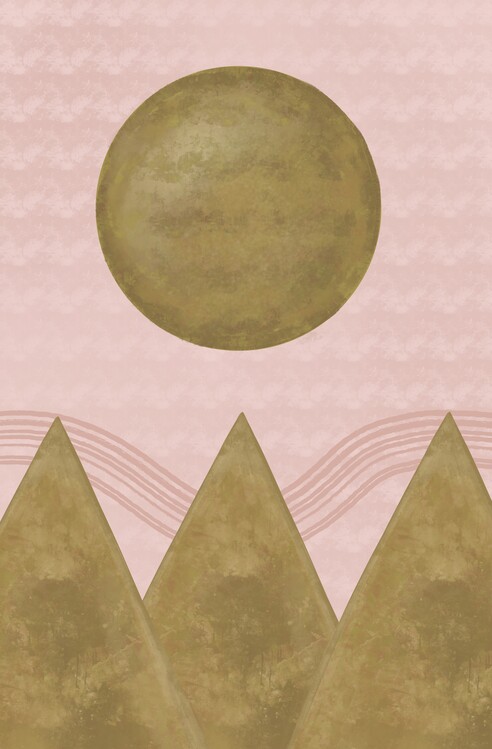 Poster Pink & gold abstract #3