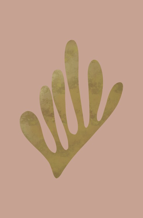 Poster Gold abstract leaf