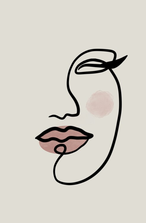 Poster Line art face