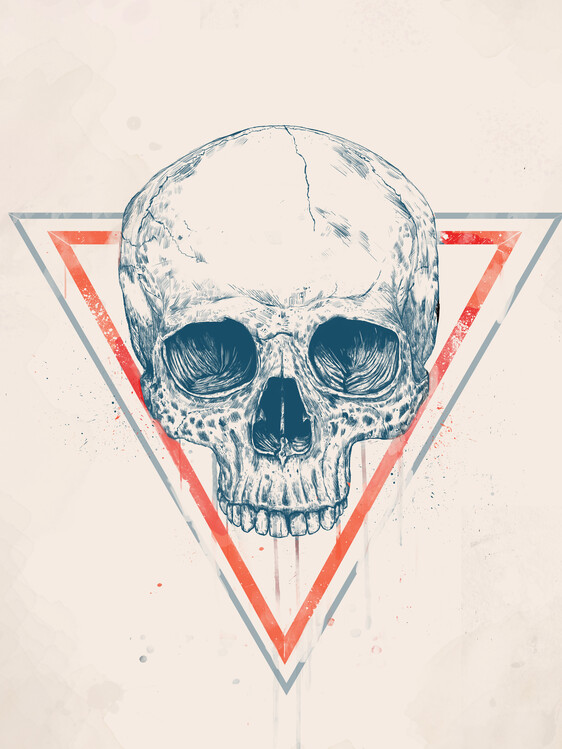 Poster Skull in triangles
