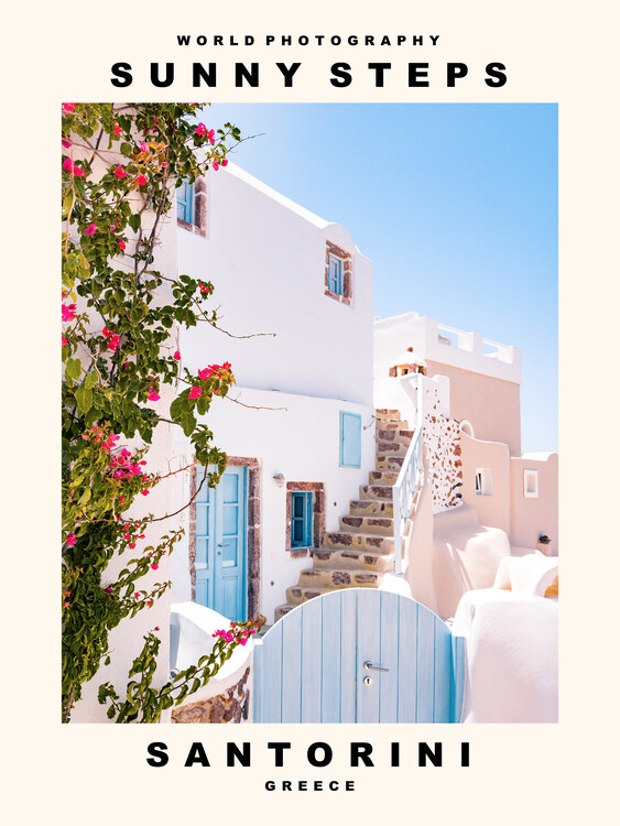 Obraz na plátně Sunny Steps (Santorini, Greece)
