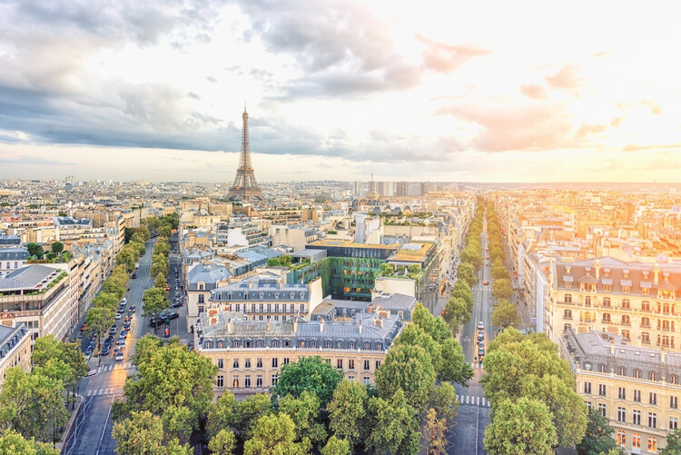 Schilderij op canvas Sunset In Paris
