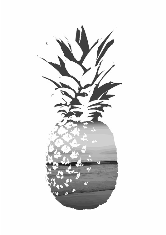 Poster Pineapple Black and White