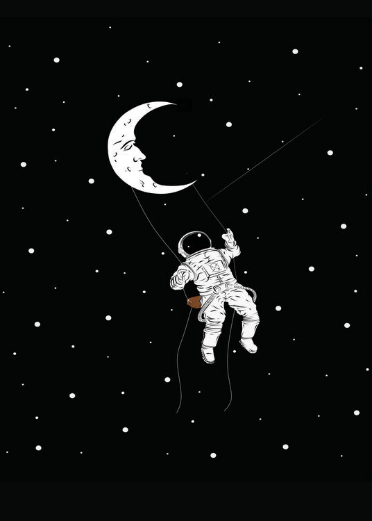 Poster Astronaut Space Moon