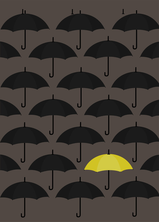 Plakat Yellow Umbrella
