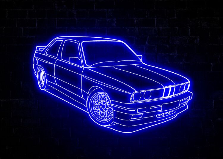 Принти на полотні E36 Oldtimer Car Neon