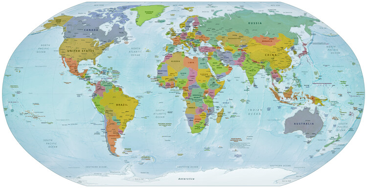Poster Political World Map