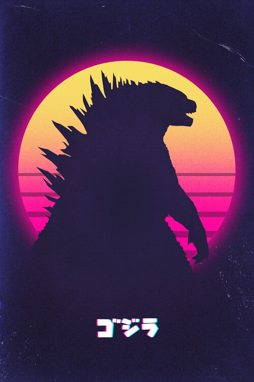 Poster Kaiju in retro